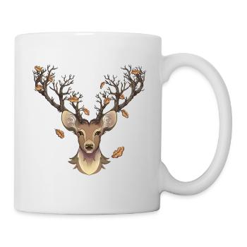 cerf à l'automne - Mug blanc - blanc - Droite