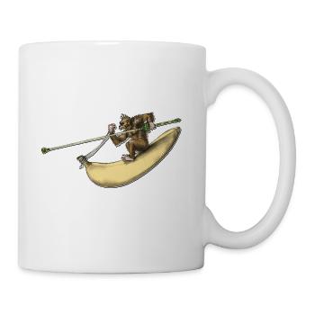 Shirt Motiv Affe Reiter Banane Monkey Knights - Tasse - Weiß - Rechts