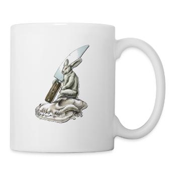 shirt motiv hare knife skull bad rabbit solo - Mug - white - Right