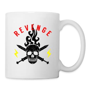 Death Head Swords Flashes Flame Revenge Rocker - Mug - white - Right