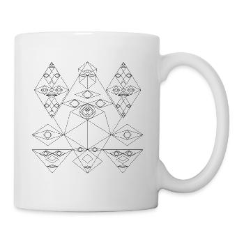 Abstrakte Kunst Gesichter Landschaft - Tasse - Weiß - Rechts