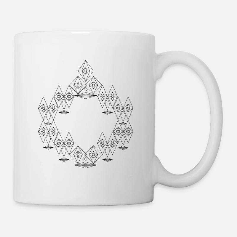 Faces meadow with eyes, nose and mouth - Mug - white