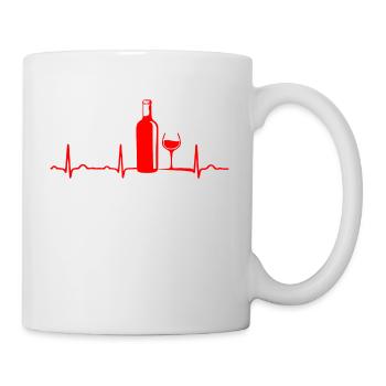 ECG HEARTLINE WINE / WINE BOTTLE / WEINGLAS Red - Mug - white - Right