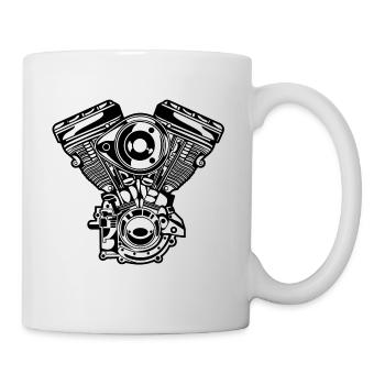 Moteur moto / Moteur 01_schwarz - Mug blanc - blanc - Droite