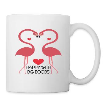 Sex Boobs Boobs Tits Flamingo Heart Love Happiness - Mug - white - Right