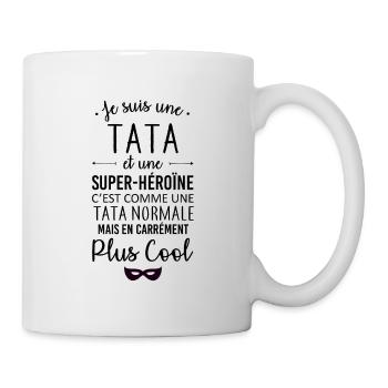 Tata et super-héroïne - Mug blanc - blanc - Droite