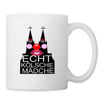Kölsch Mädche Köln Kölle Dom Karneval Nase Alaaf - Tasse - Weiß - Rechts