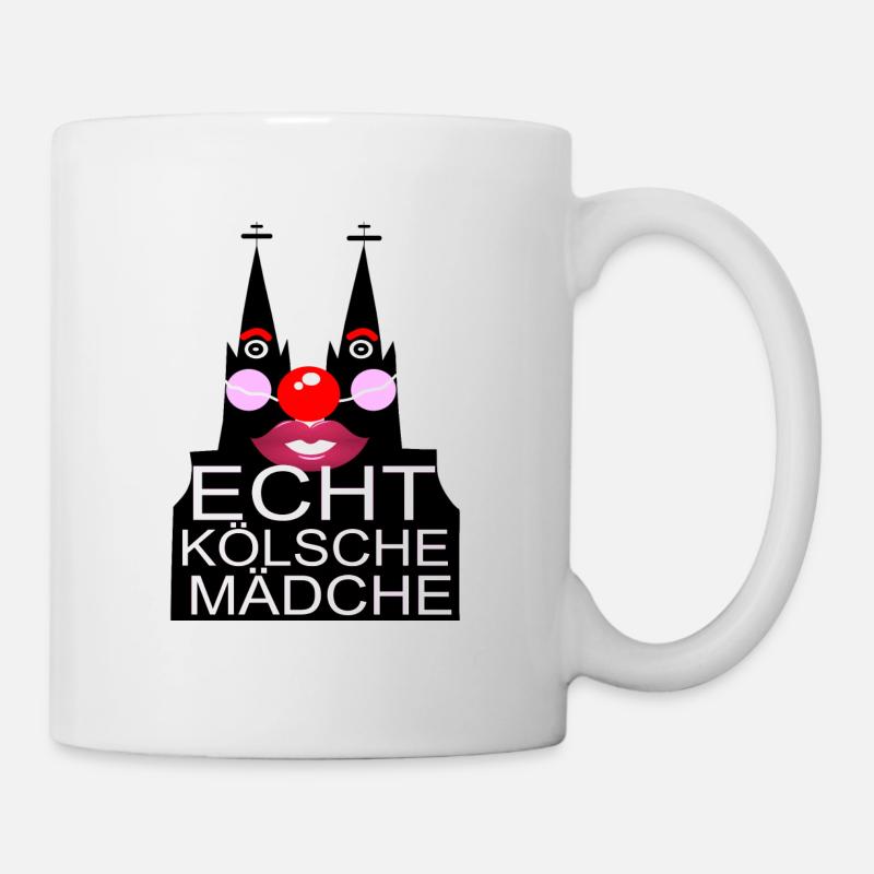 Kölsch Mädche Köln Kölle Dom Karneval Nase Alaaf - Tasse - Weiß