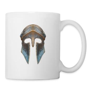 Gladiator's helmet low polygon effect - Mug - white - Right