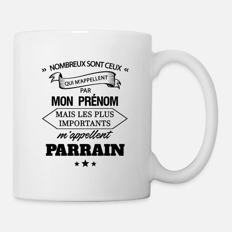 Prénom / parrain - Mug blanc - blanc