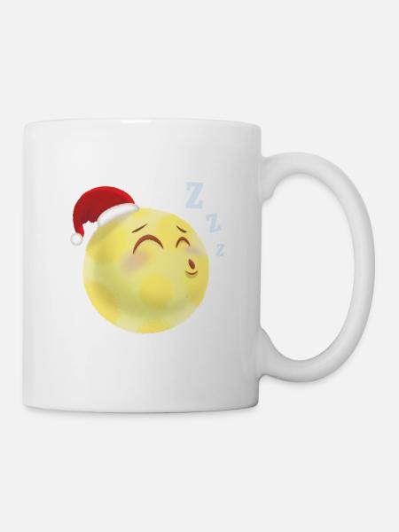 Schlafender Mond – lustige Illustration für Kinder - Tasse - Weiß