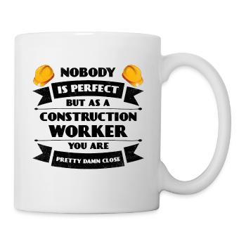 Perfekter Bauarbeiter Bau Handwerk Beton Maurer - Tasse - Weiß - Rechts