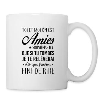 On est amies - Mug blanc - blanc - Droite