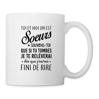 On est soeurs - Mug blanc - blanc - Droite