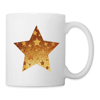 Étoile avec astérisque - Cadeau d’or idée cadeau - Mug blanc - blanc - Droite