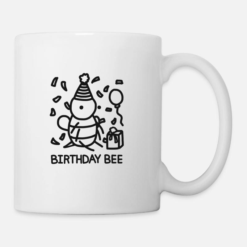 Geburtstags-Bienen - Tasse - Weiß