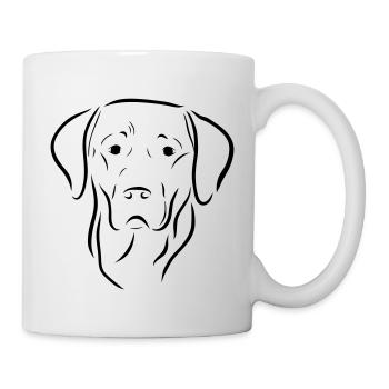 Labrador dog head drawing dog dog love art - Mug - white - Right