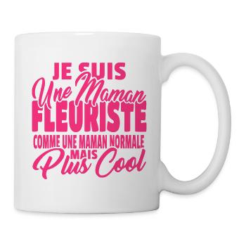Maman fleuriste mais plus cool - Mug blanc - blanc - Droite