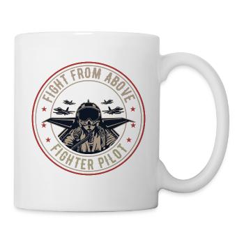 Death From Above Kampfpilot Flugzeug Pilot Krieg - Tasse - Weiß - Rechts