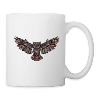 Fliegende Eule. Tolles Geschenk Design - Tasse - Weiß - Rechts