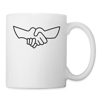 Poignée mains affaires commerce partenaire cadeau - Mug blanc - blanc - Droite