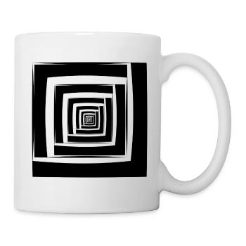 Carrés géométrie abstraite idée cadeau - Mug blanc - blanc - Droite