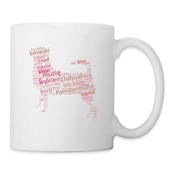 Chihuahua Charakter Shirt Wordcloud - Tasse - Weiß - Rechts