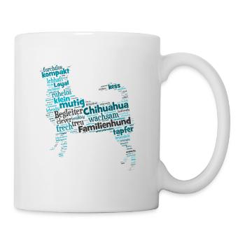 Chihuahua Charakter Bezeichnung Wordcloud - Tasse - Weiß - Rechts