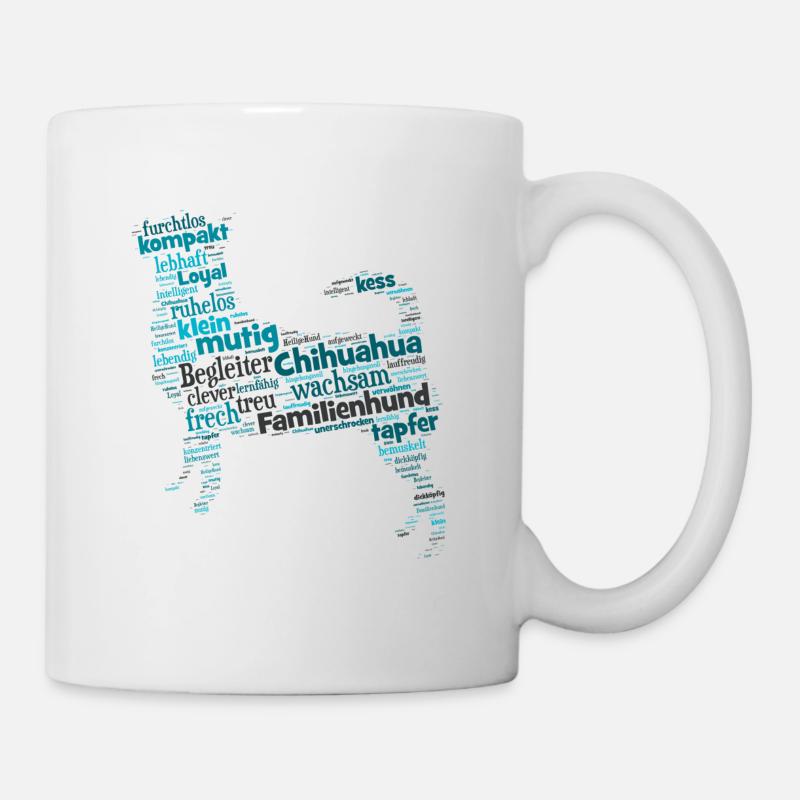 Nom du personnage Chihuahua Nuage de mots - Mug blanc - blanc