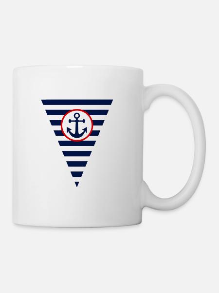 Flag, anchor, maritime - Mug - white