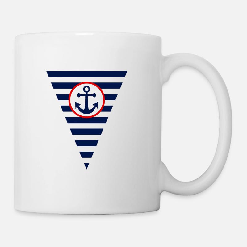 Flagge,Anker, maritim - Tasse - Weiß