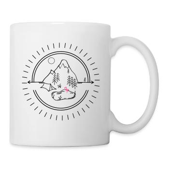 Simple camping avec Flamingo. sélection de couleur personnalisée - Mug blanc - blanc - Droite