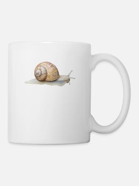 Schnecke - Weinbergschnecke - Tasse - Weiß