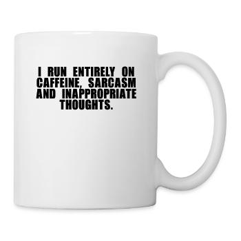 La caféine, le sarcasme et les pensées sales noir - Mug blanc - blanc - Droite
