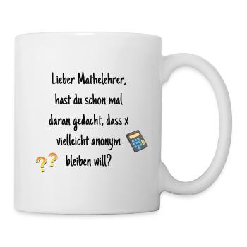Mathelehrer Spruch Rechnen Mathe Geschenk - Tasse - Weiß - Rechts