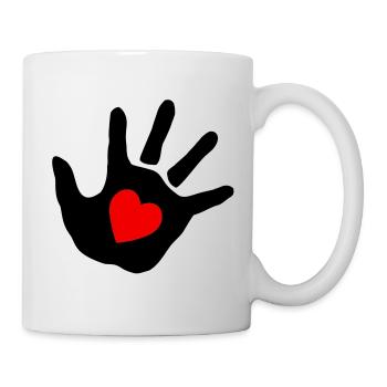 Bébé main - cœur - Mug blanc - blanc - Droite