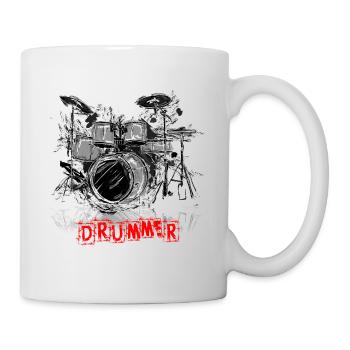 shirt Drummer pour musiciens percussionnistes - Mug blanc - blanc - Droite