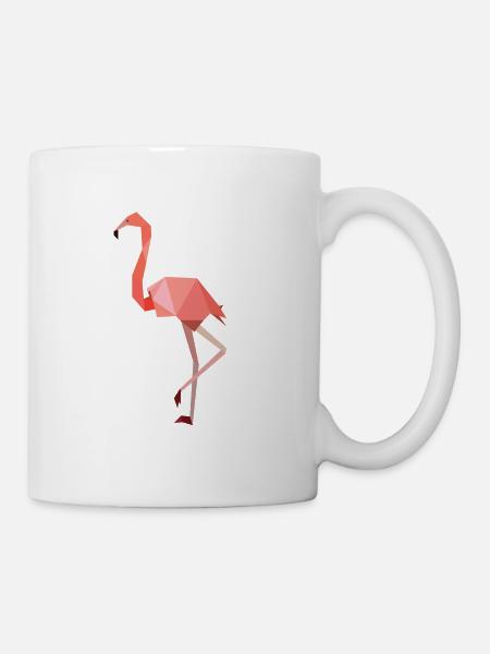 Flamingo auf einem Bein rosa modern - Tasse - Weiß