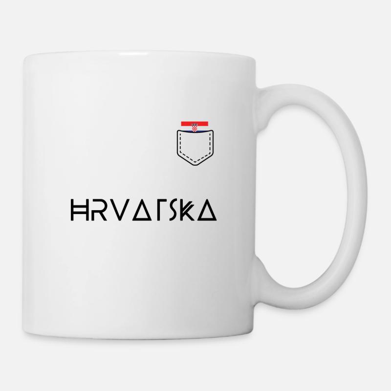 Hrvatska Croatia Kroatien Schwarz Flagge Geschenk - Tasse - Weiß