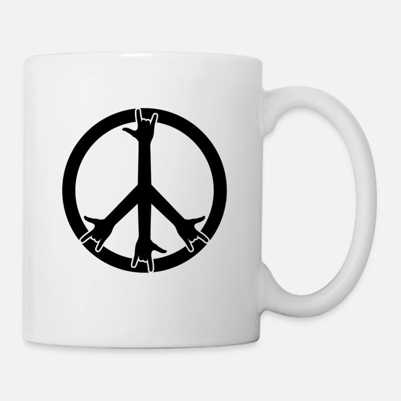 Peace and Rock! - Mug - white
