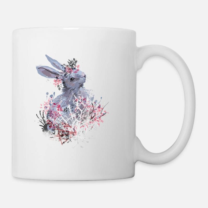 Lièvre dans la forêt - Mug blanc - blanc