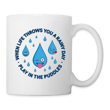 Play In Puddles – Emojis - Tasse - Weiß - Rechts