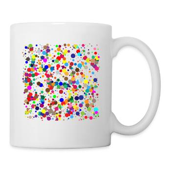 bunte Punkte / Konfetti - Tasse - Weiß - Rechts