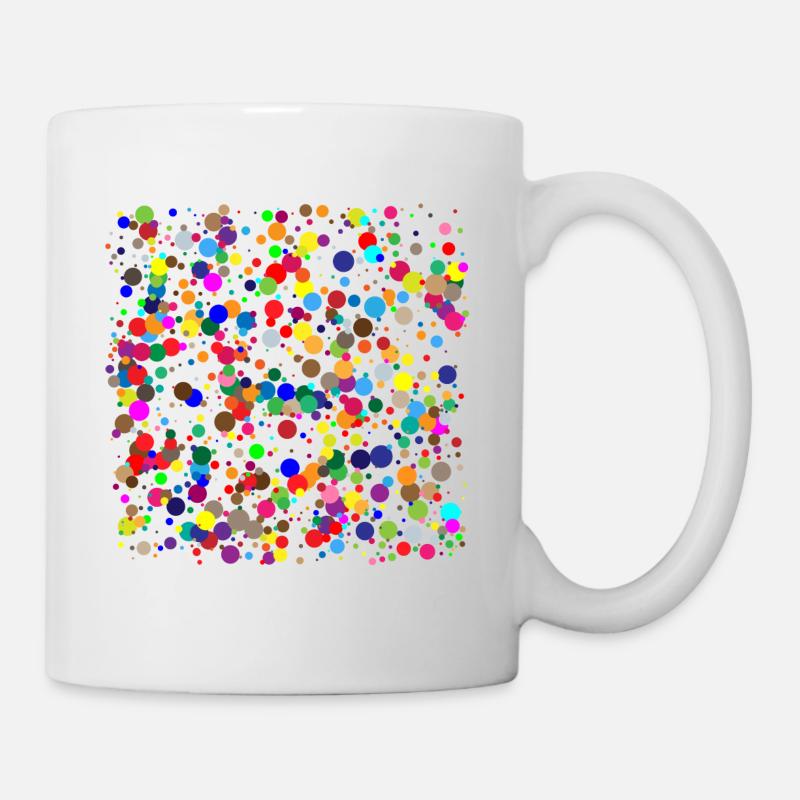 bunte Punkte / Konfetti - Tasse - Weiß