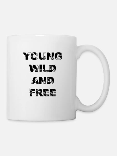 Young wild and free - Tasse - Weiß