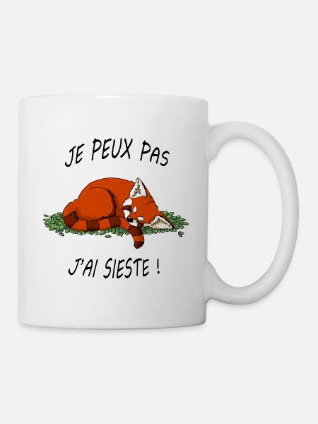 Je peux pas j'ai sieste - Panda Roux - Mug blanc - blanc