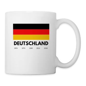 Deutschland Schriftzug mit Flagge und Jahreszahlen - Tasse - Weiß - Rechts