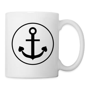 Heart anchor in circle round - Mug - white - Right