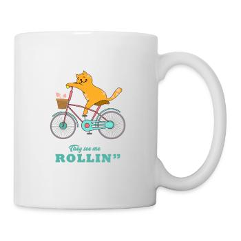 Lustige Katze - Tasse - Weiß - Rechts