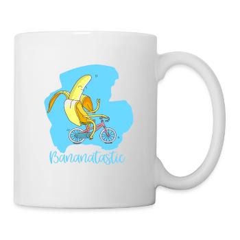 Banane fantastique sur le vélo - bonne humeur vegan - Mug blanc - blanc - Droite